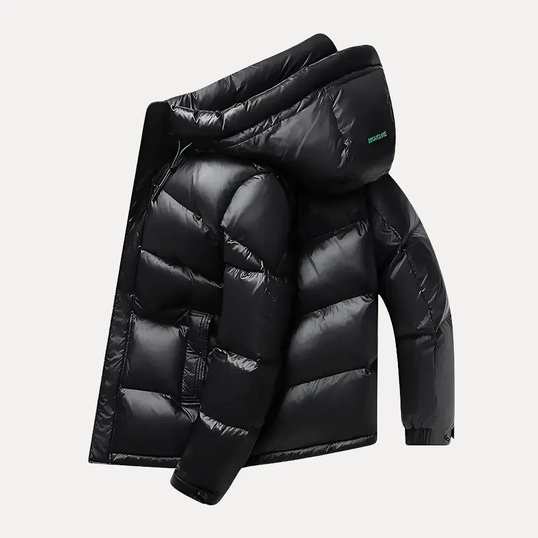 Men's Quilted Hooded Puffer Jacket for Winter Adventures
