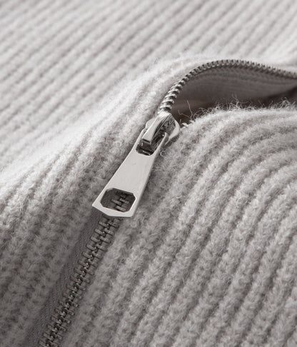 Men's Ribbed Funnel Neck Zip Cardigan for All Occasions