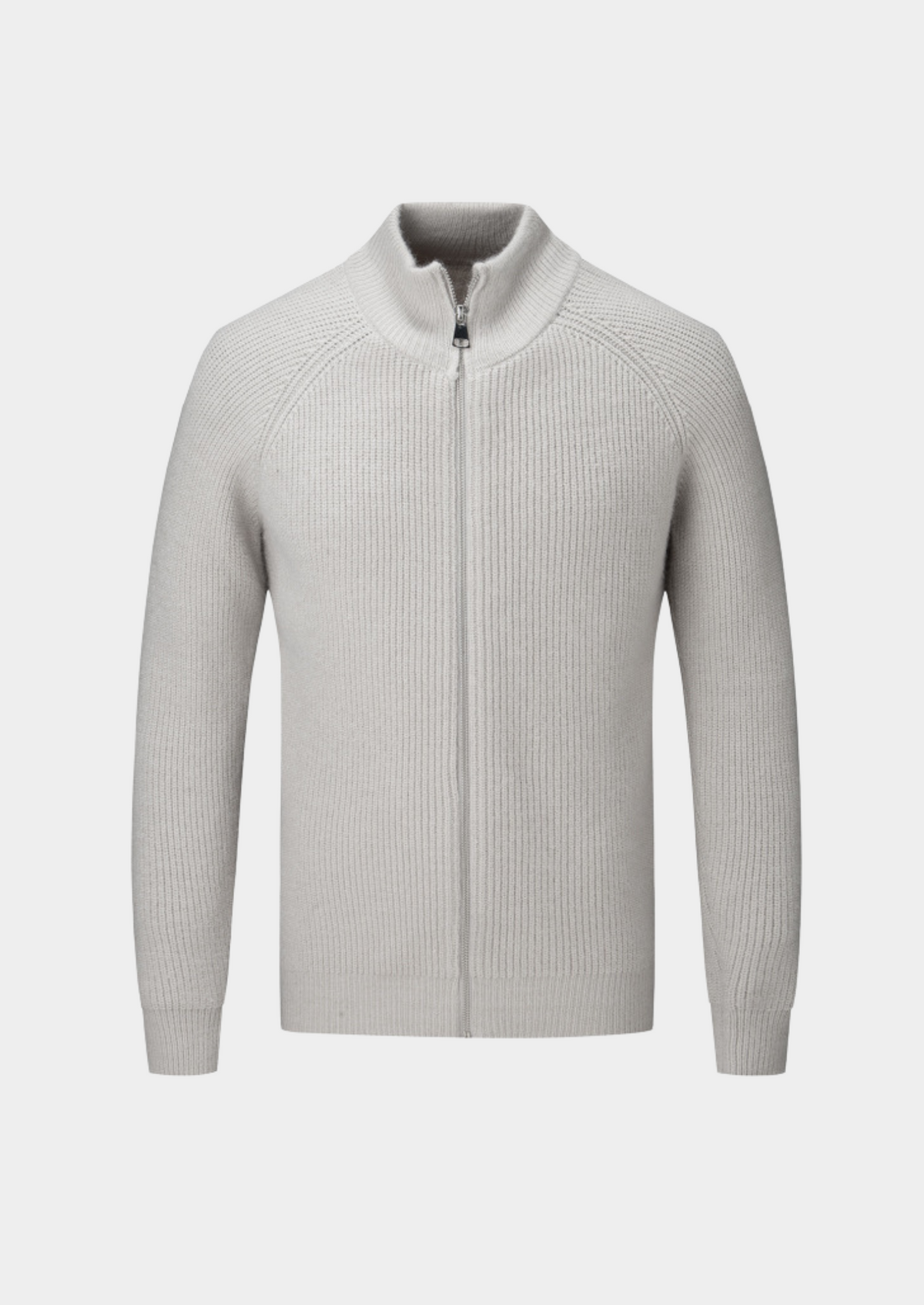Men's Ribbed Funnel Neck Zip Cardigan for All Occasions