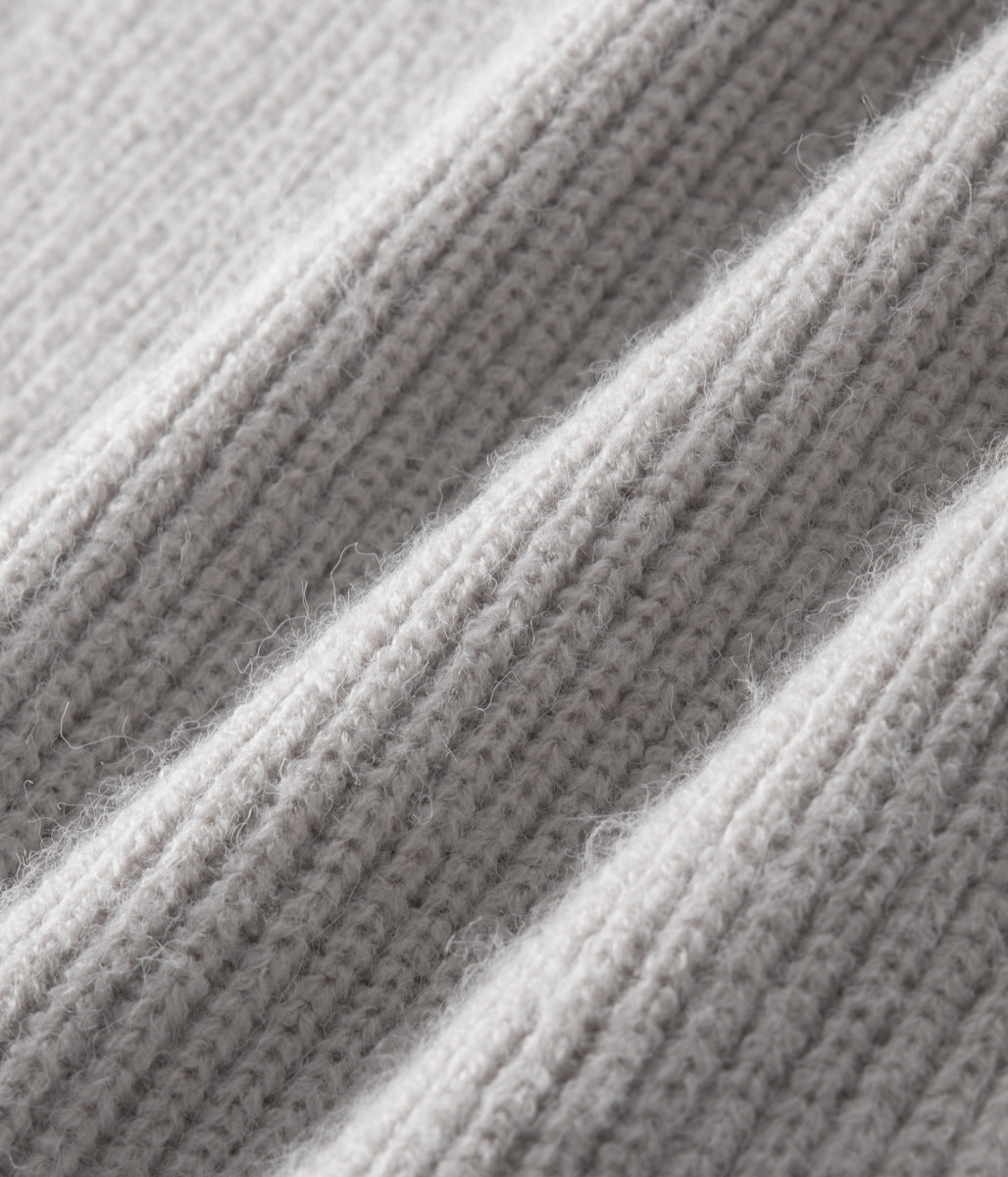 Men's Ribbed Funnel Neck Zip-Through Sweater - Ideal for Layering