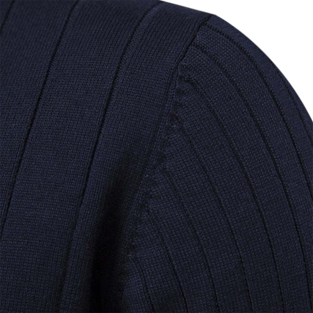 Men's Ribbed Mock Neck Half Zip Sweater for All Occasions