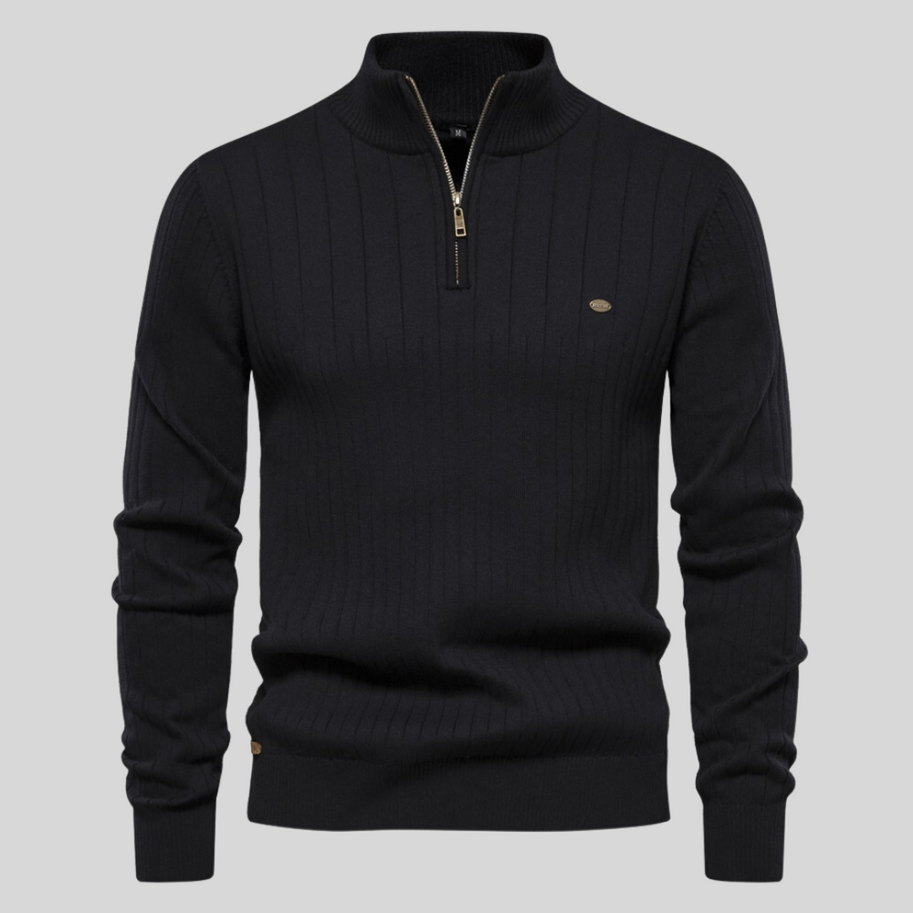Men's Ribbed Mock Neck Half Zip Sweater for All Occasions