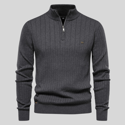 Men's Ribbed Mock Neck Half Zip Sweater for All Occasions