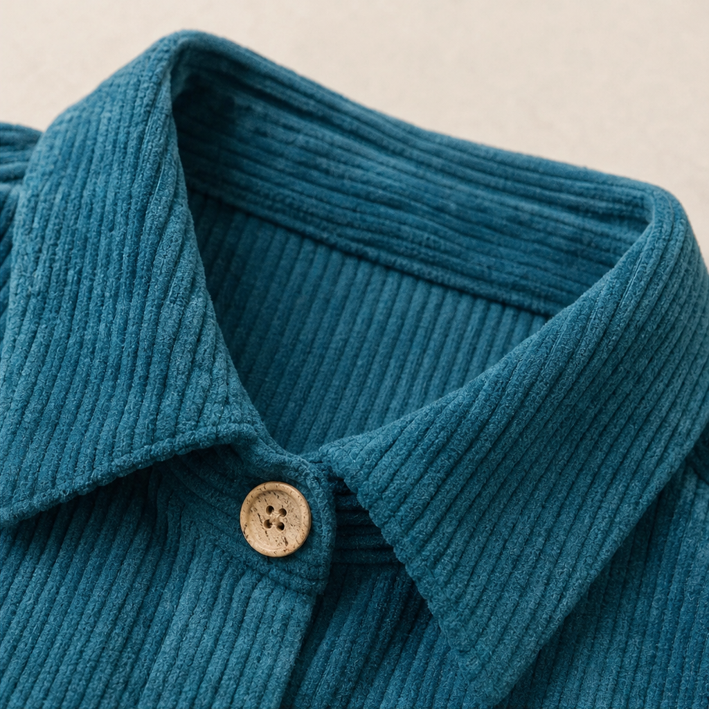 Men's Shacket | Diagonal Button & Ribbed Detail