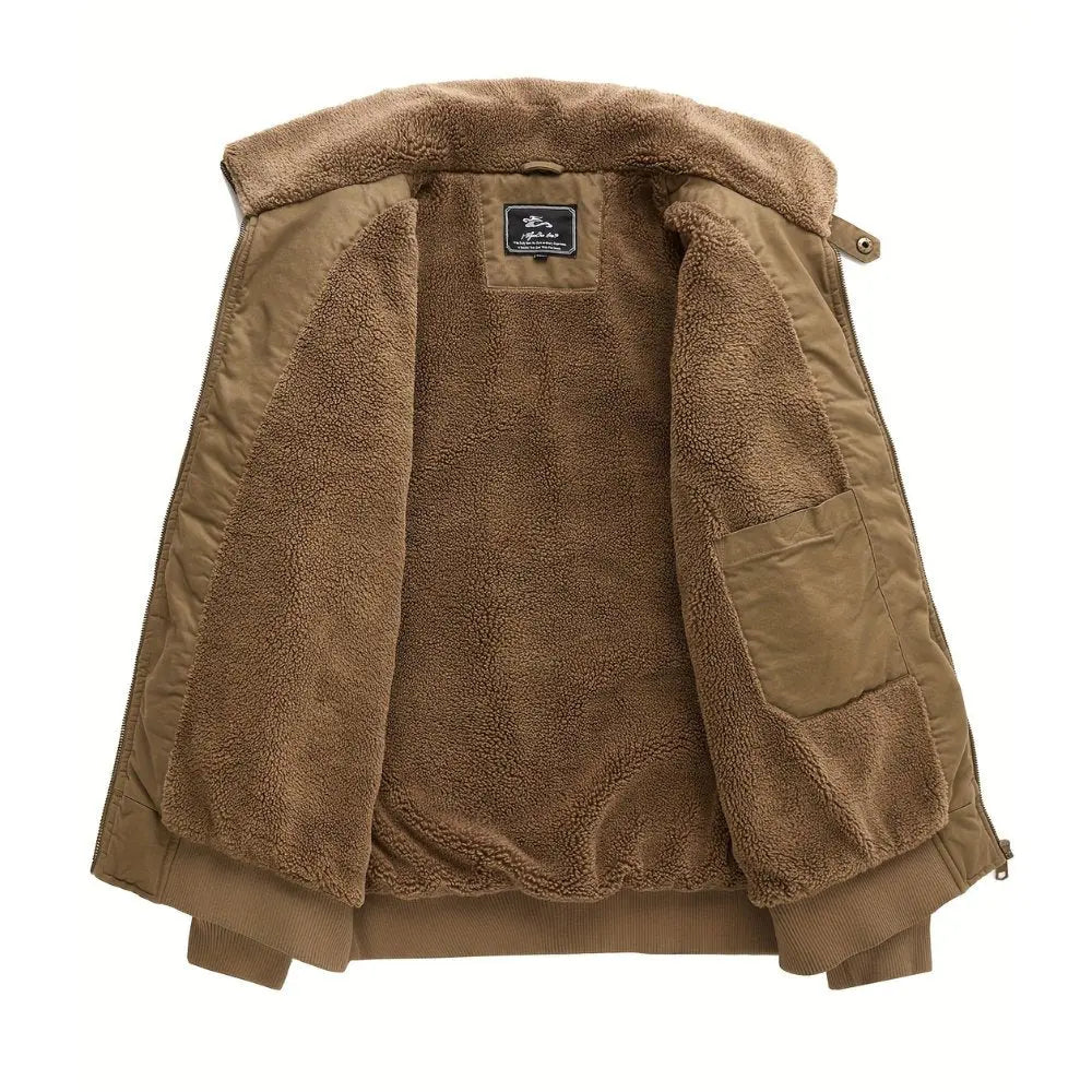 Men's Sherpa Collar Bomber Jacket | Zip Front & Warm