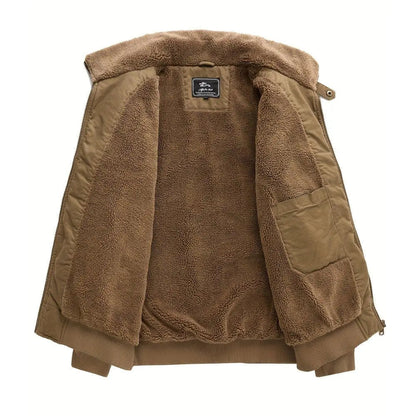 Men's Sherpa Collar Bomber Jacket | Zip Front & Warm