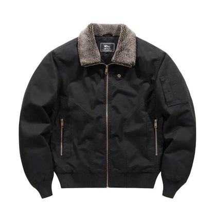 Men's Sherpa Collar Bomber Jacket | Zip Front & Warm