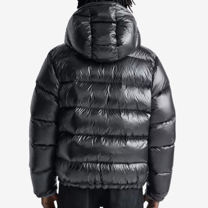 Men's Short Puffer Jacket | Hooded & Glossy Finish