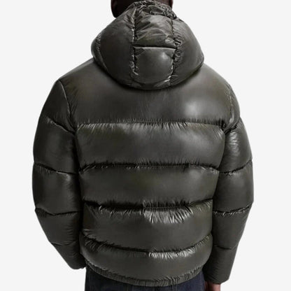 Men's Short Puffer Jacket | Hooded & Glossy Finish