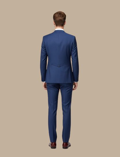 Men’s Slim Fit Navy Three-Piece Suit for Weddings & Formal Events