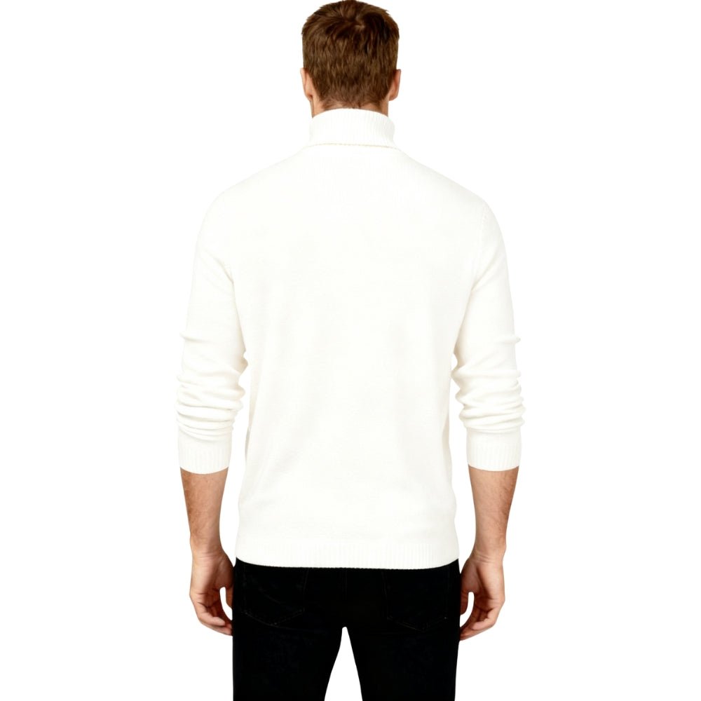 Men's Slim Fit Turtleneck Sweater Ribbed Collar Pullover