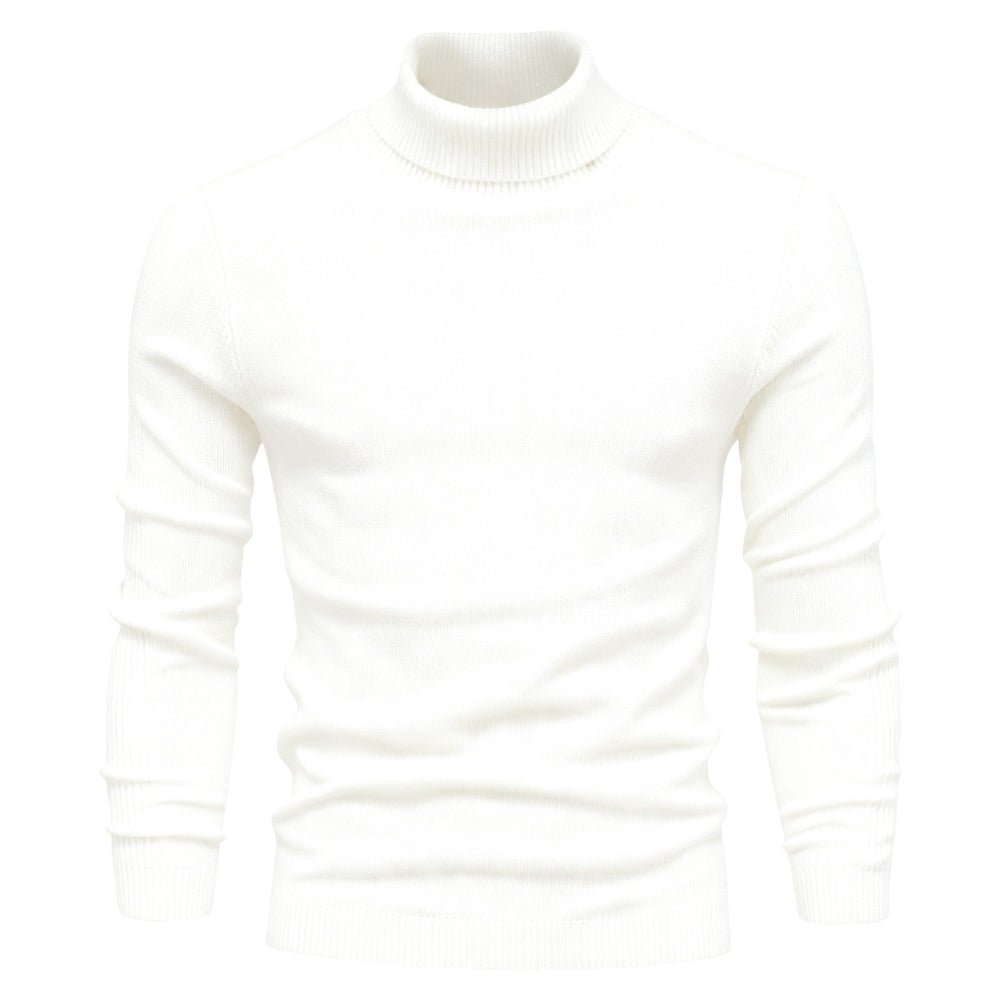 Men's Slim Fit Turtleneck Sweater Ribbed Collar Pullover