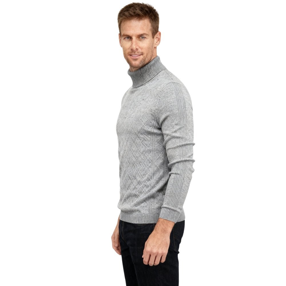 Men's Slim Fit Turtleneck Sweater Ribbed Collar Pullover