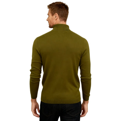Men's Slim Fit Turtleneck Sweater Ribbed Collar Pullover