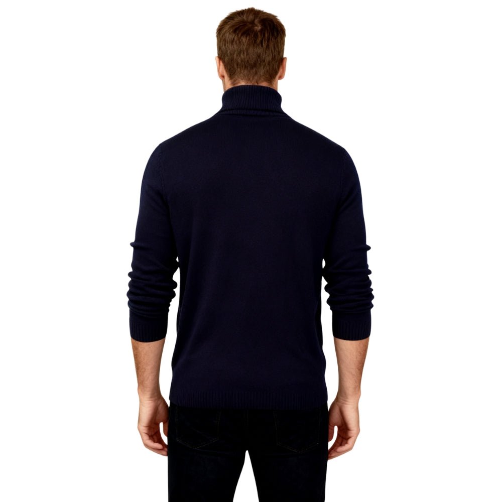 Men's Slim Fit Turtleneck Sweater Ribbed Collar Pullover