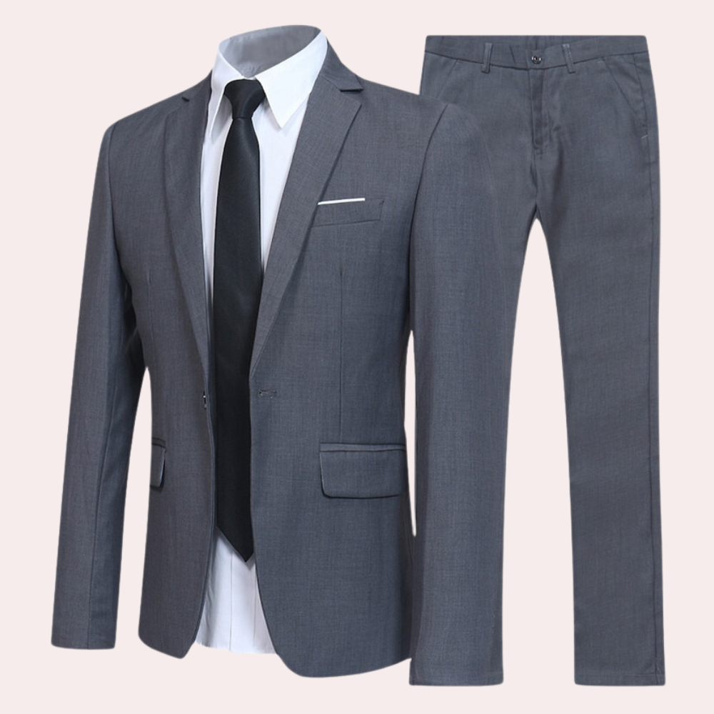 Men’s Slim Fit Two-Piece Suit for Year-Round Formal Events
