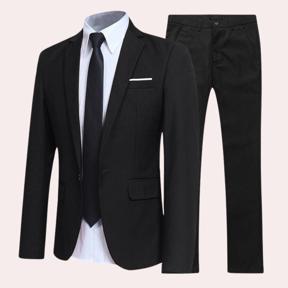 Men’s Slim Fit Two-Piece Suit for Year-Round Formal Events