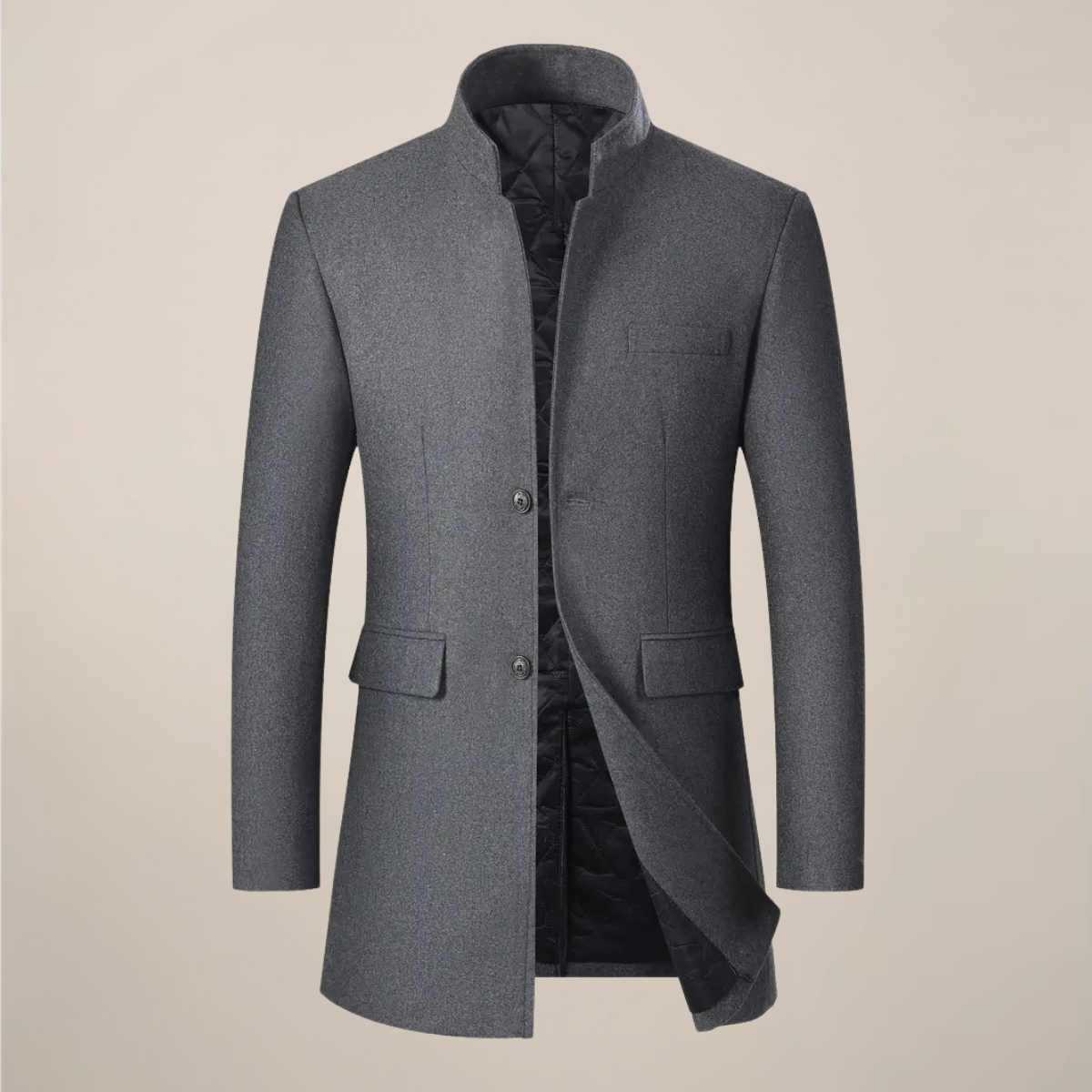 Men’s Slim Fit Winter Coat with Stand Collar