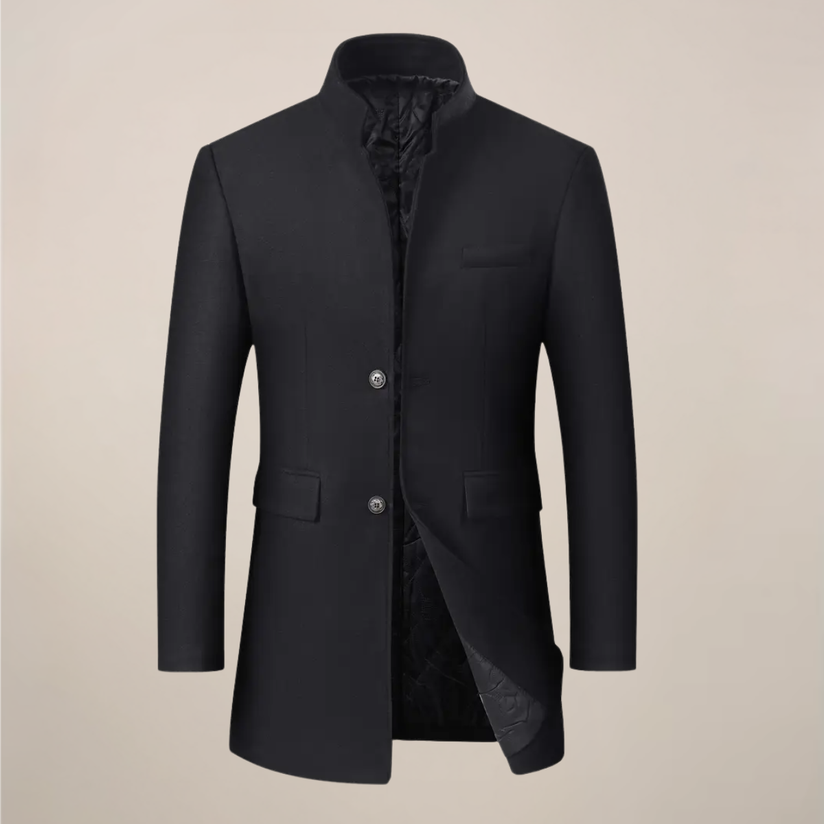 Men’s Slim Fit Winter Coat with Stand Collar