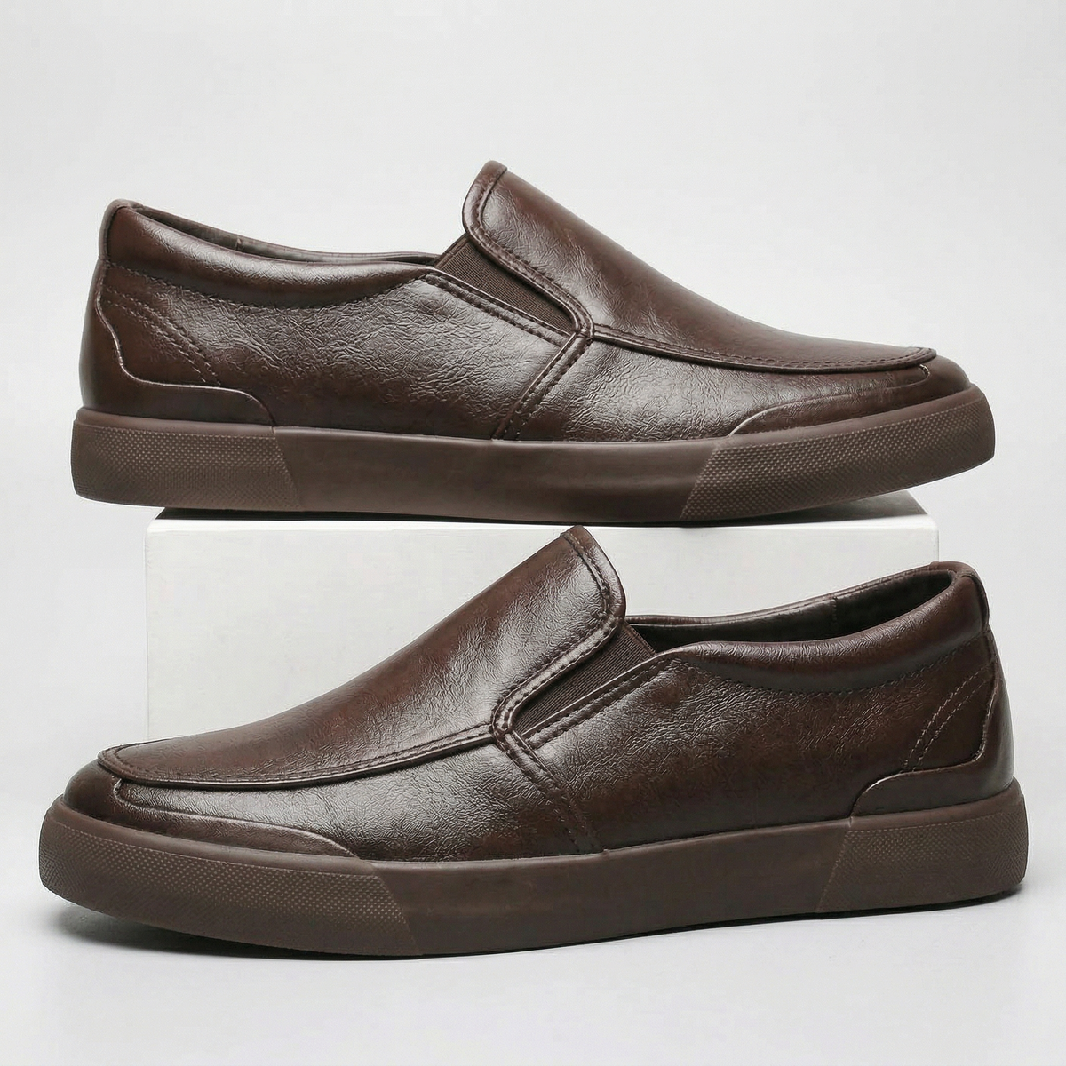 Men's Slip-On Shoes Cushioned Moc-Toe Comfort Loafers