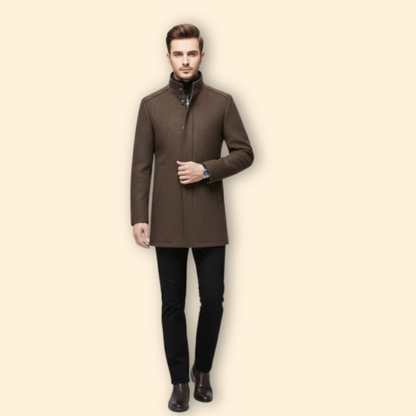 Men's Stand Up Collar Coat | Warm & Quilted Lining