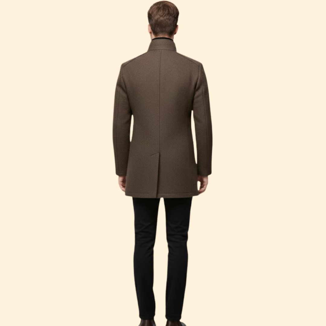 Men's Stand Up Collar Coat | Warm & Quilted Lining