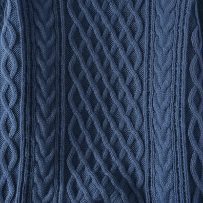 Men's Sweater Ribbed Crew Neckline Diamond Lattice with Stretch Knit