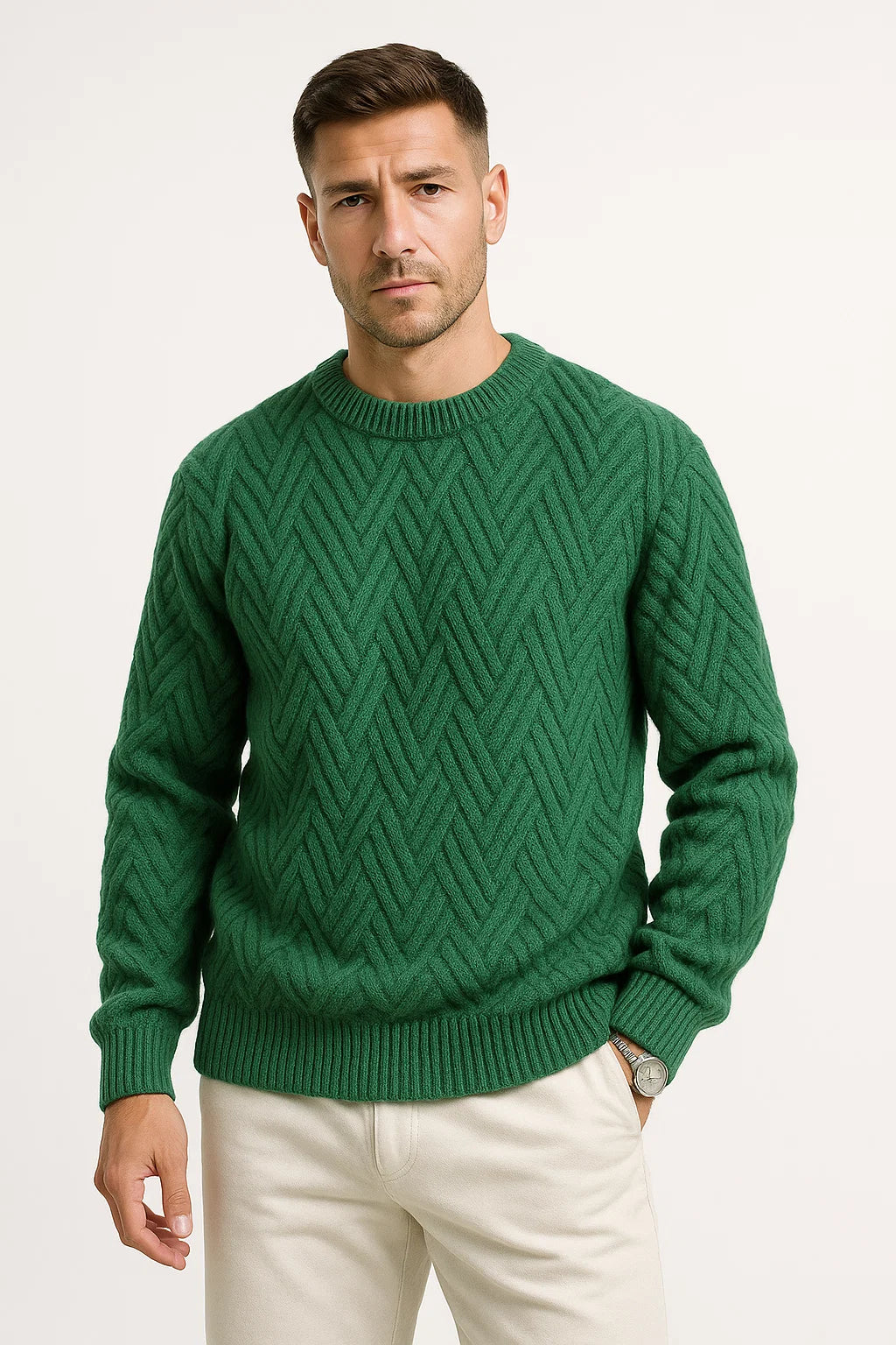 Men's Sweater | Textured Knit & Relaxed Fit