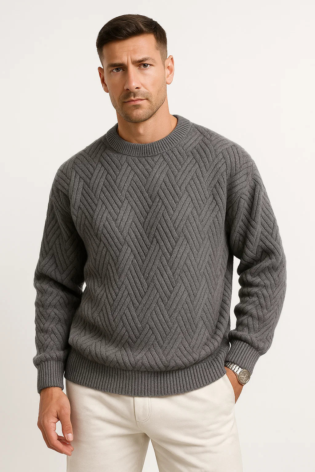 Men's Sweater | Textured Knit & Relaxed Fit