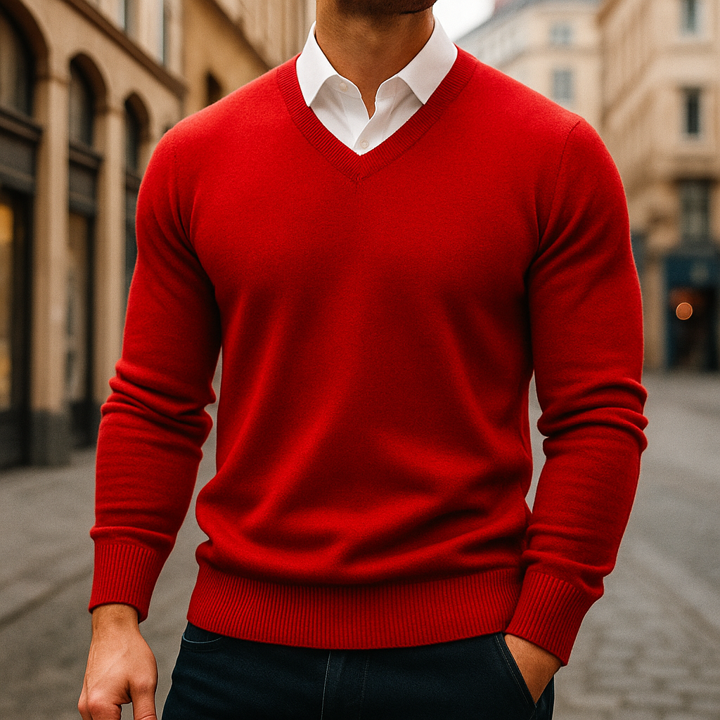 Men's Sweater | V-Neck & Slim Fit