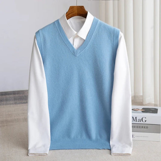 Men's Sweater Vest | V-Neck Layering & Temperature-Regulating