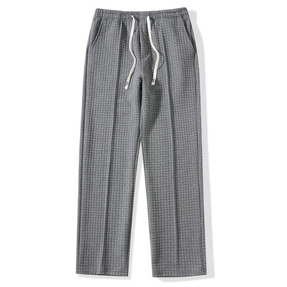 Men's Sweatpants Waffle Knit Baggy Fit Straight Leg with Deep Pockets