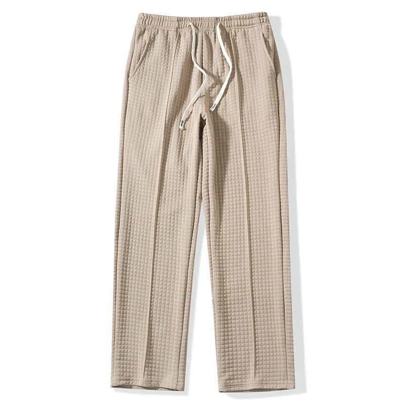 Men's Sweatpants Waffle Knit Baggy Fit Straight Leg with Deep Pockets