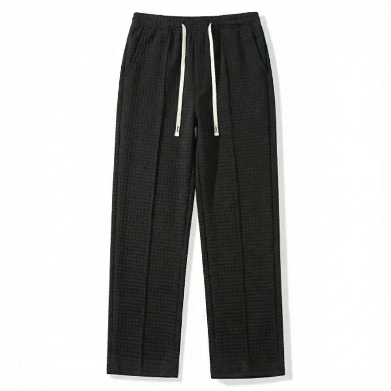 Men's Sweatpants Waffle Knit Baggy Fit Straight Leg with Deep Pockets