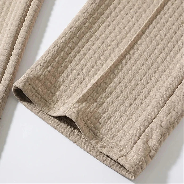 Men's Sweatpants Waffle Knit Baggy Fit Straight Leg with Deep Pockets