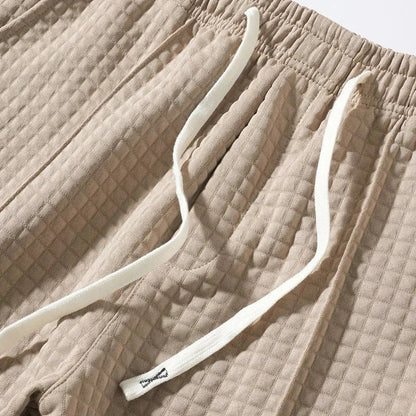 Men's Sweatpants Waffle Knit Baggy Fit Straight Leg with Deep Pockets