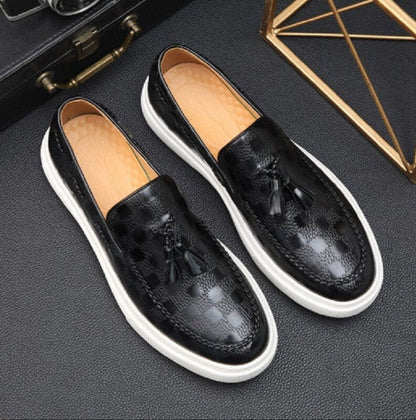 Men's Tassel Loafers Moc Toe Cushioned Footbed Shoes