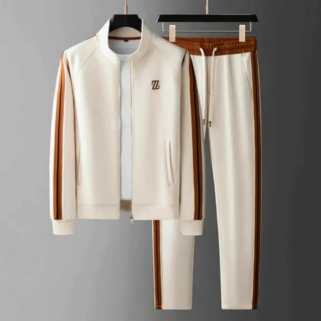 Men's Tracksuit | Zip-Up & Striped Design
