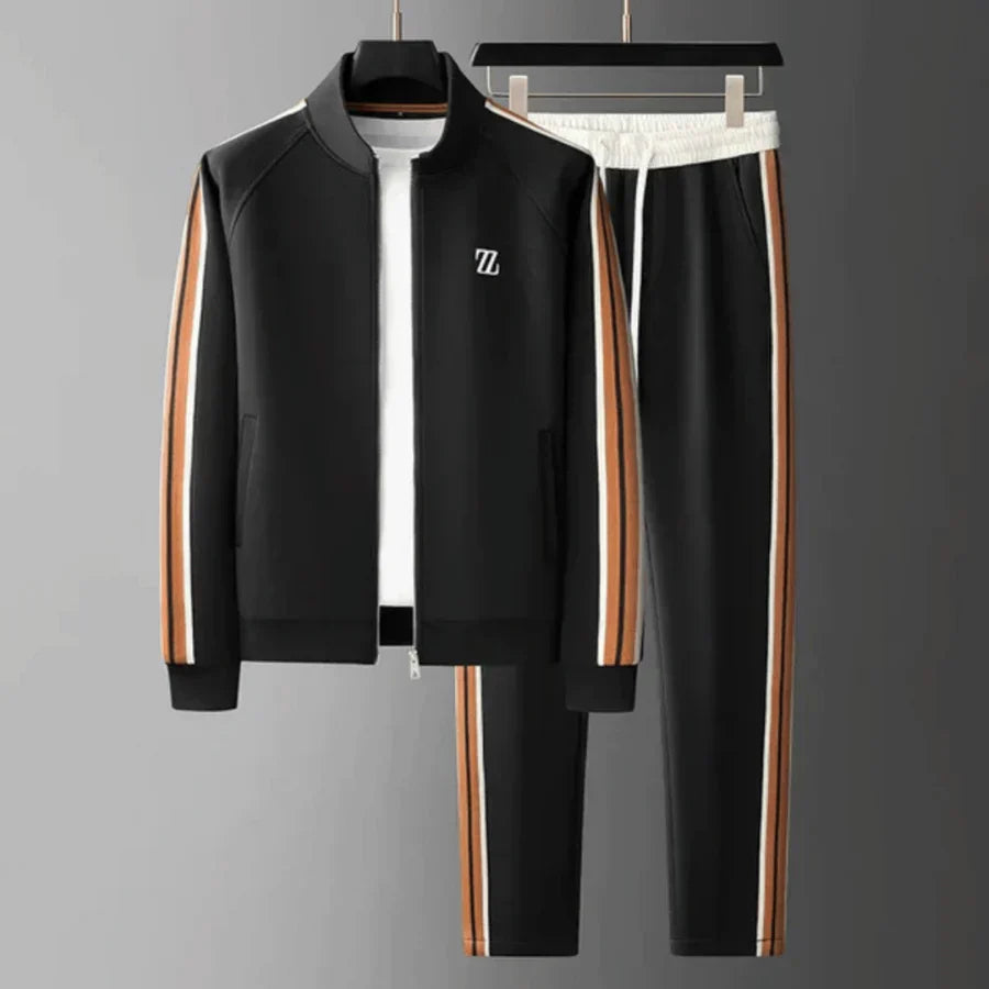 Men's Tracksuit | Zip-Up & Striped Design