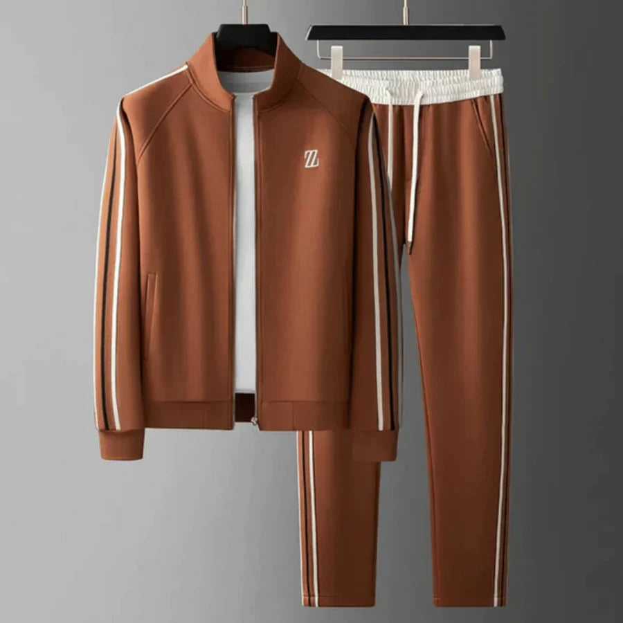 Men's Tracksuit | Zip-Up & Striped Design