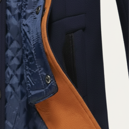Men's Trench Coat | Stand Collar & Tailored Fit