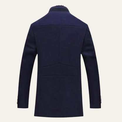 Men's Trench Coat | Stand Collar & Tailored Fit