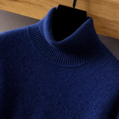 Men's Turtleneck Jumper Ribbed Cuffs Regular Fit Knit