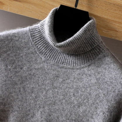 Men's Turtleneck Jumper Ribbed Cuffs Regular Fit Knit