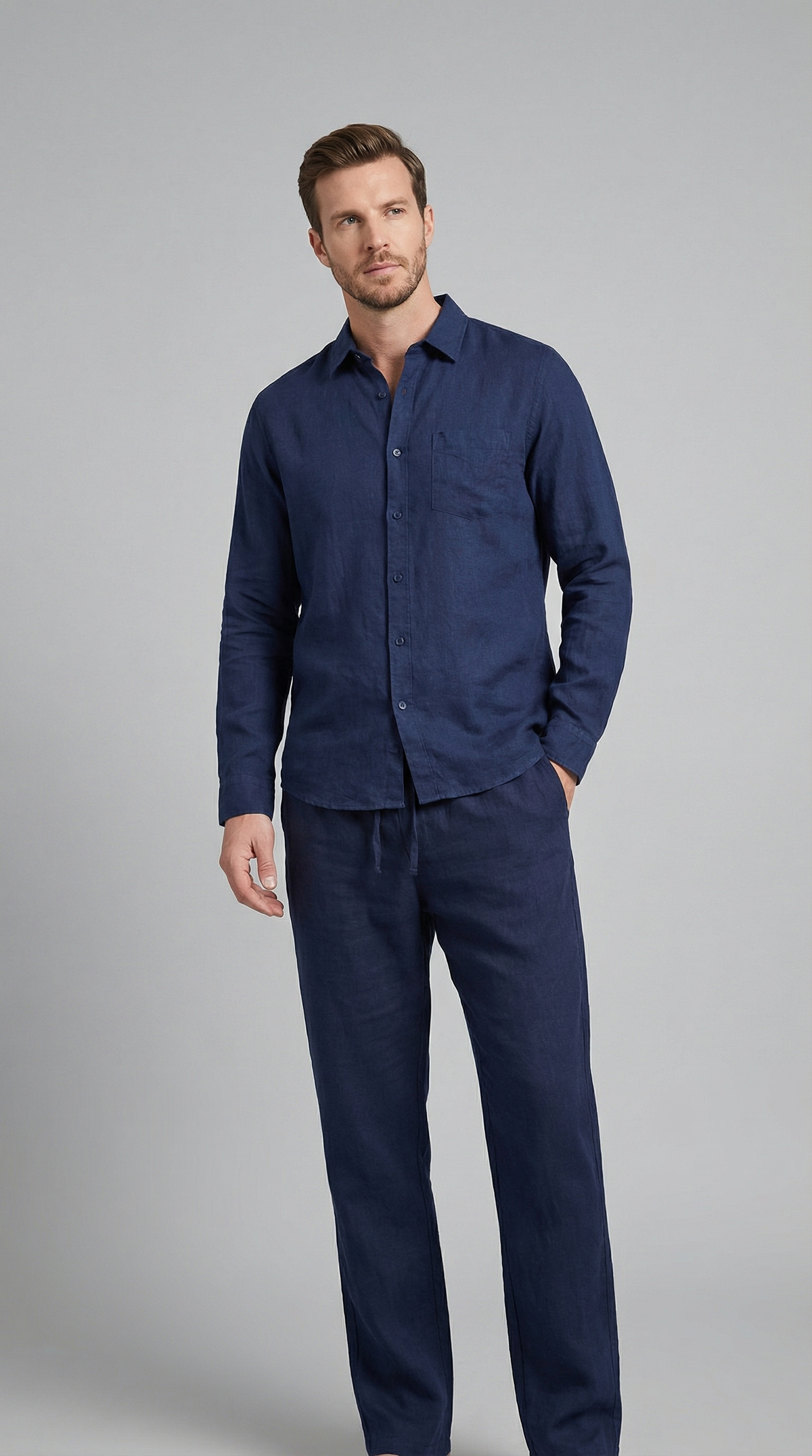Men's Two Piece Set | Shirt & Drawstring Trousers