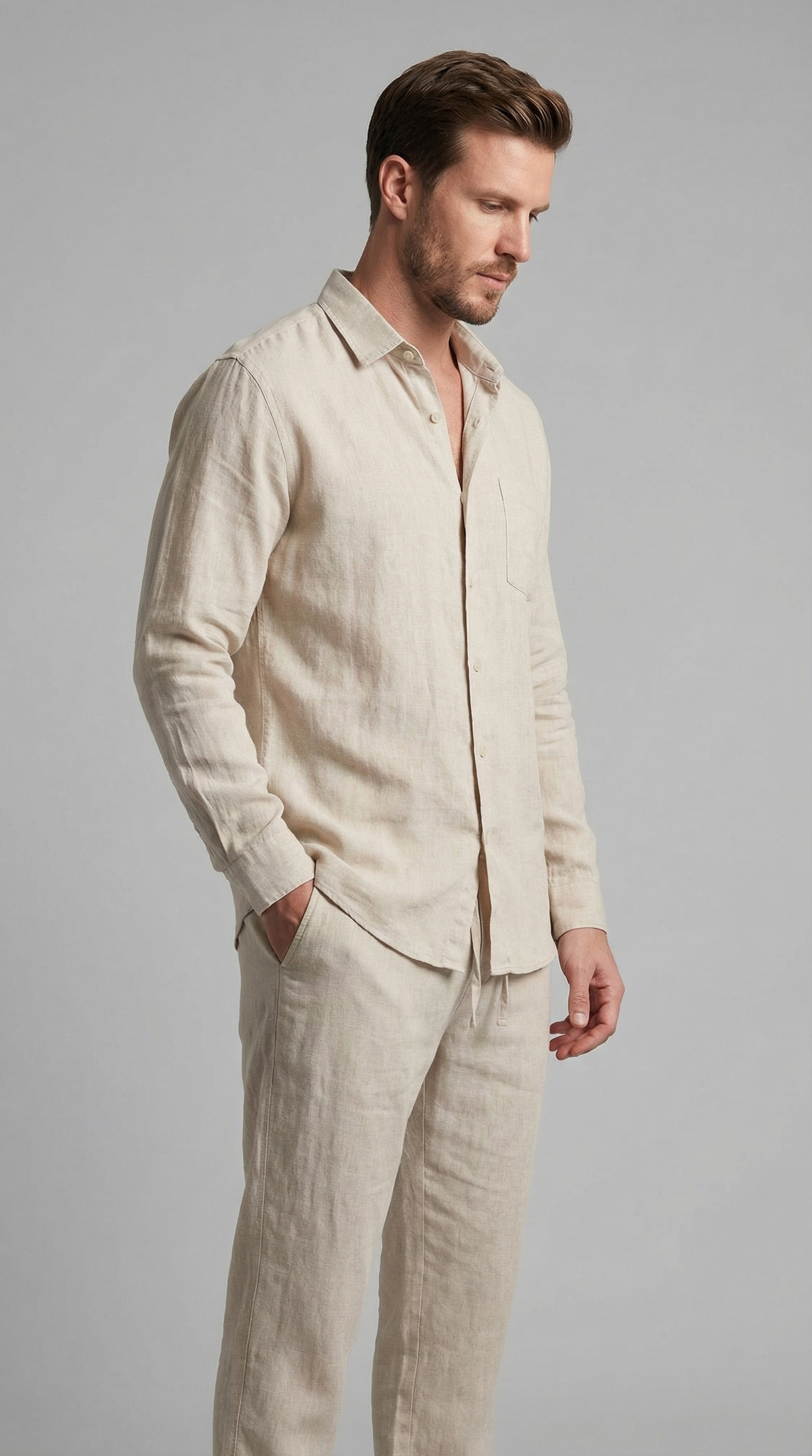 Men's Two Piece Set | Shirt & Drawstring Trousers