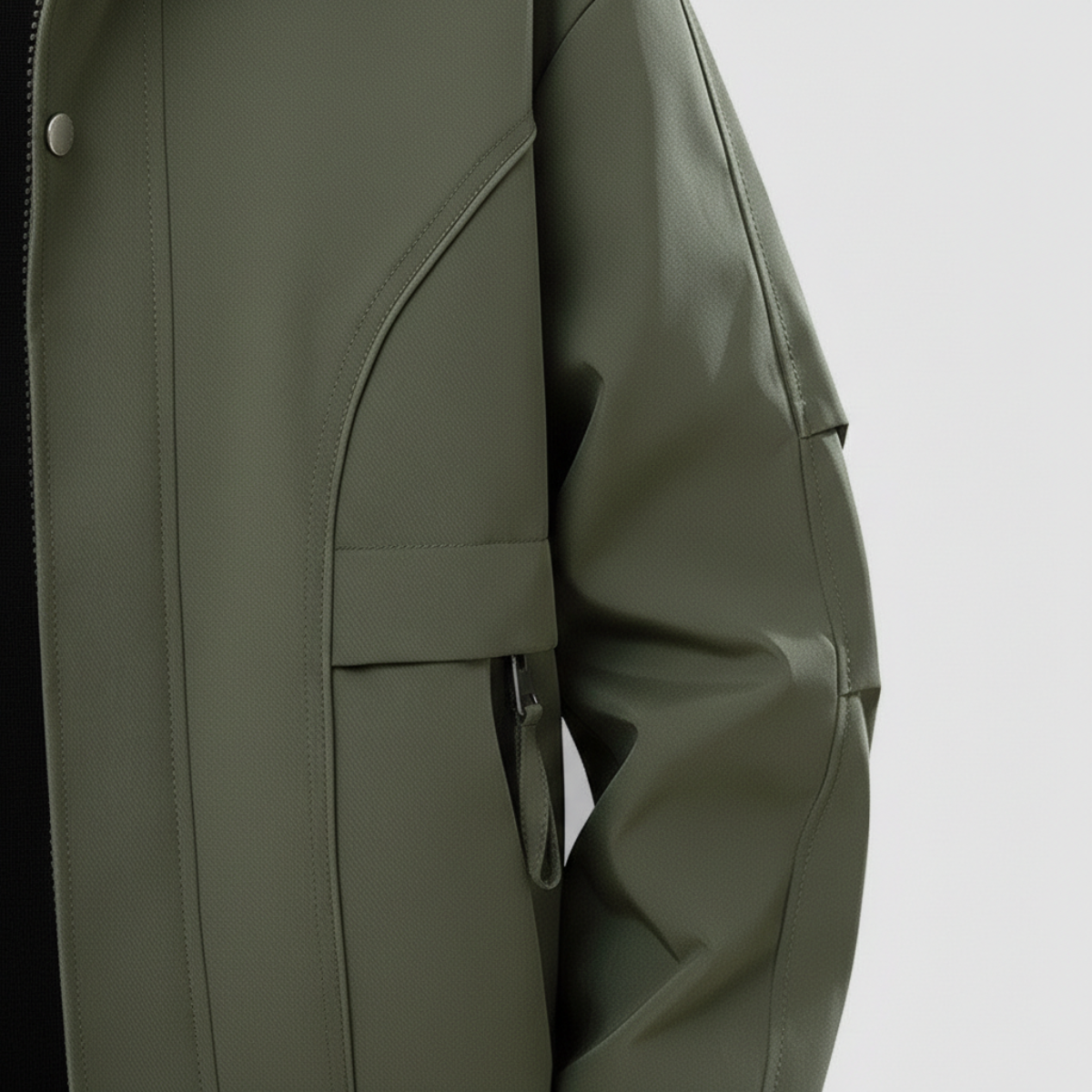 Men's Utility Jacket Rip Stop Weave Smooth Finish with Snap Closure