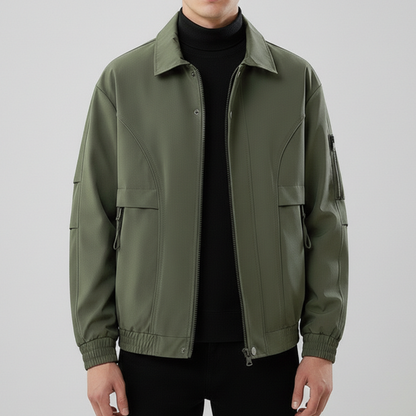 Men's Utility Jacket Rip Stop Weave Smooth Finish with Snap Closure