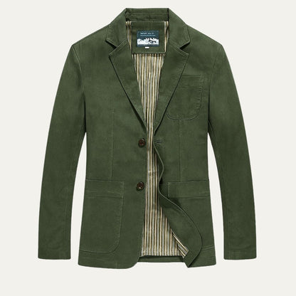 Men's Utility Jacket Slim Fit Button Front Pockets with Notch Collar