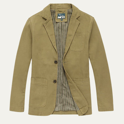 Men's Utility Jacket Slim Fit Button Front Pockets with Notch Collar